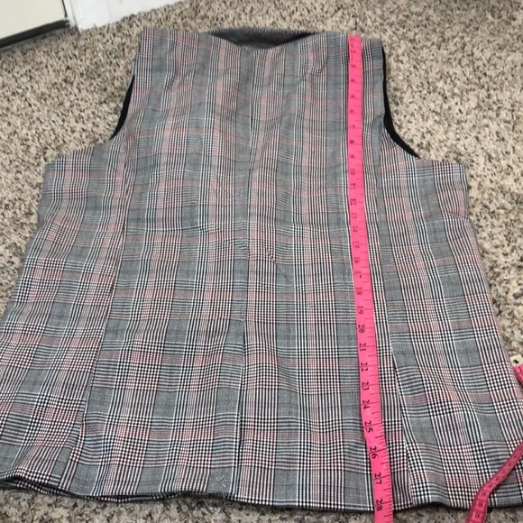 NWT Rachel Zoe Vest Size Large White Black Red Houndstooth - Picture 9 of 9